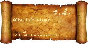 Albu Líviusz névjegykártya