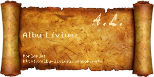 Albu Líviusz névjegykártya